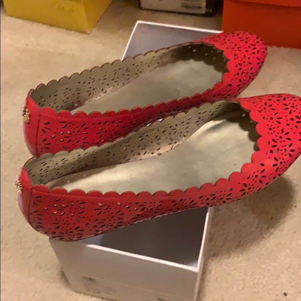 Coral Patent Leather Flats